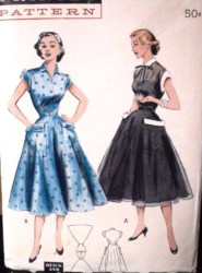 6629 EZ 1953 SLVLSS FLARE POCKET DRESS PATTERN 12 30''B